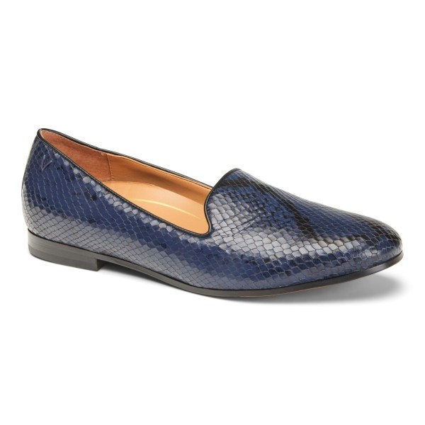 Vionic Flats Ireland - Willa Slip on Flat Navy - Womens Shoes Discount | XJFDB-6017